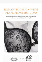 Front Button Women's Bra Lace Sheers Unpadded Sexy Lingerie BH Tops Flower knitting Brassiere Underwire Underwear Plus Size Bras