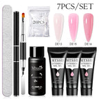 24PCS/Set 20ml Poly Naili Extension Gel  Kit Mini UV Lamp Sealer With Base Top Coat Professional Poly UVNail Gel Kit Starter Kit