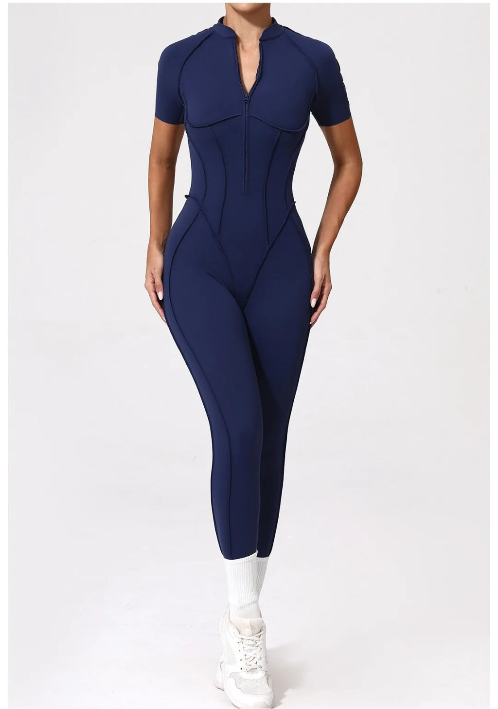 Women's Yoga Jumpsuit Hip Lift Sports Fitness Removable Padding Backless Zipper Leggings One-Piece Running Workout Gym Jumpsuit