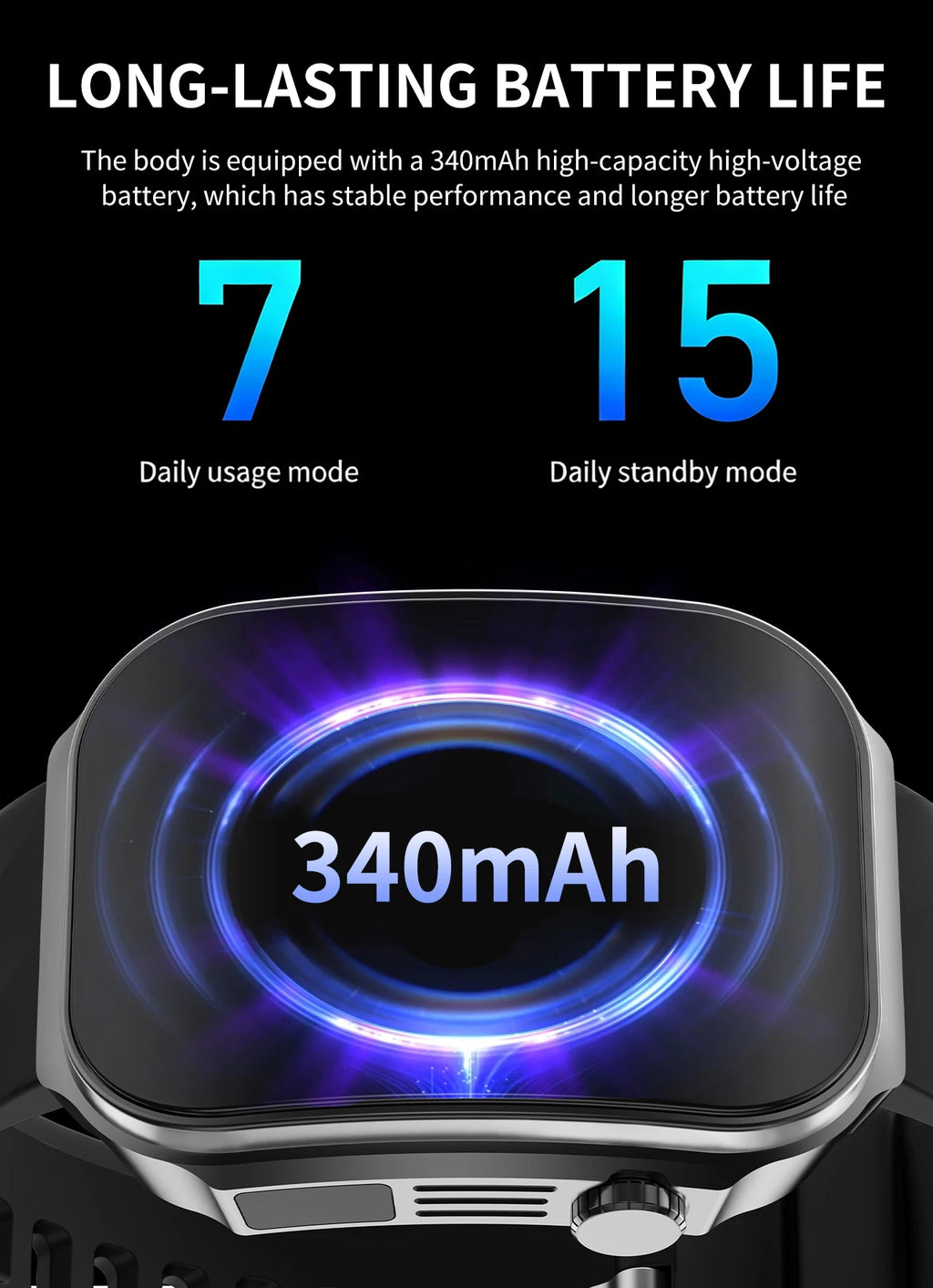 LIGE New 2.2-inch 3D Curved Screen Smart Watch With LED Light Thermometer Health Monitor Smartwatch BT Call Sports Fitness Watch
