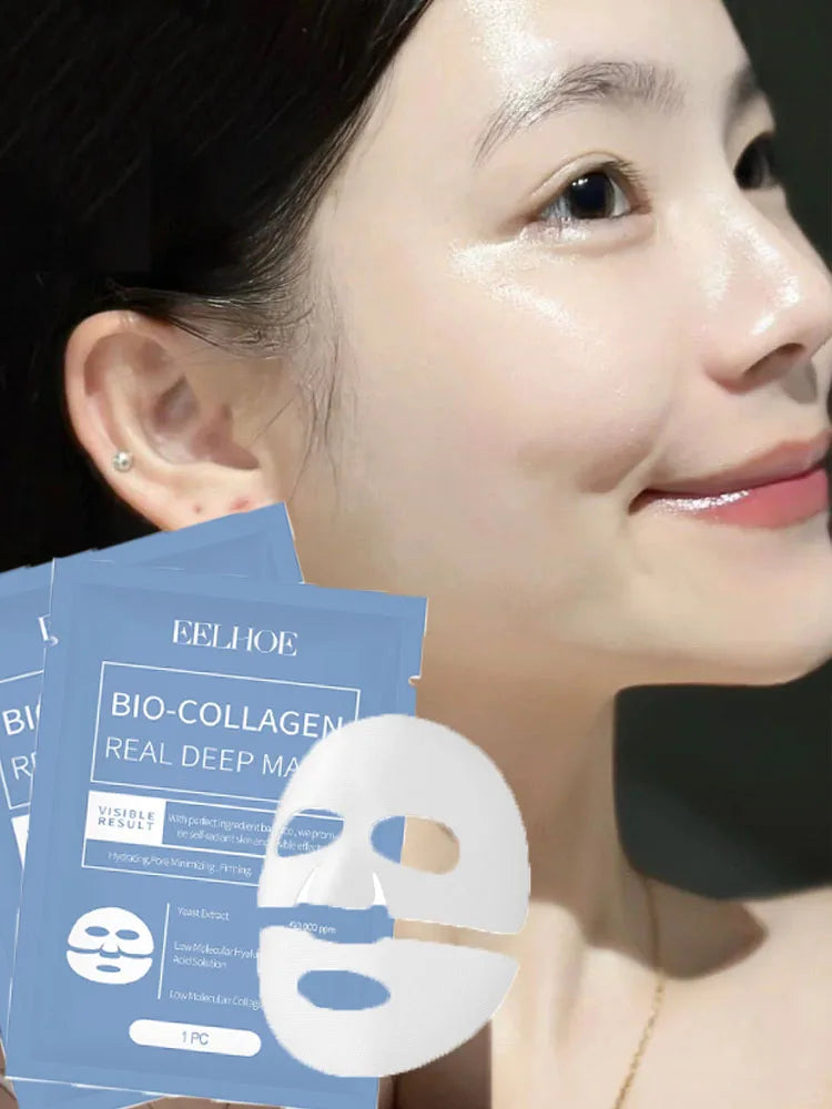 1/3/5/10pcs Bio-Collagen Real Deep Mask Soluble Collagen Sheet Mask Hydrolyzed Collagen Moisturizing Face Mask Skin Care Product Main image