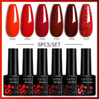 LILYCUTE Nail Gel Polish Set Pink Green Spring DIY Nail Art Design Long Lasting Soak Off UV Gel Manicure Painting Gel Vernis Kit