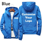 Customized Travel Team Zipper Jacket, Men's and Women's Hooded Unisex UV Resistant Waterproof Jacket, Outerwear, Spring, Summer,