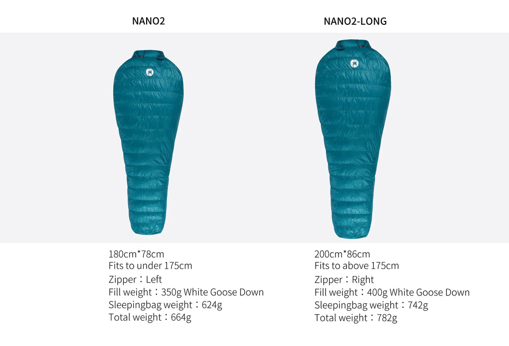 AEGISMAX Nano2 Upgrade 0 Degree 800FP Goose Down Sleeping Bag Outdoor Ultralight Camping Hiking Sleeping Bag for Men & Women