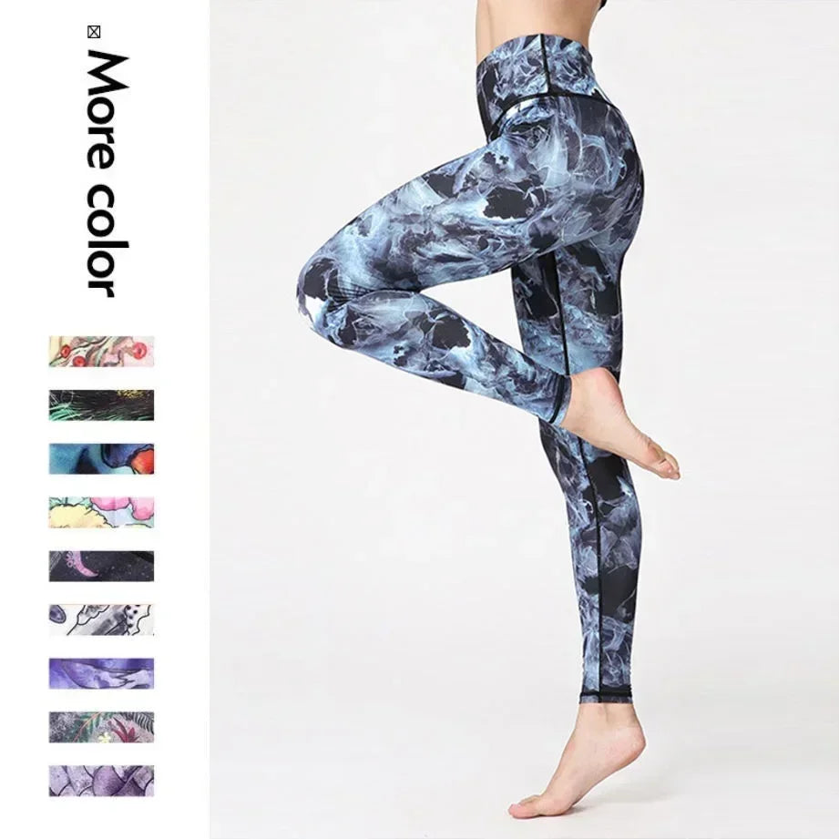 Cloud Hide Yoga Pants Long Sports Leggings Women Fitness Tights Girls High Waist Running Workout Trouser Plus Size Tummy Control