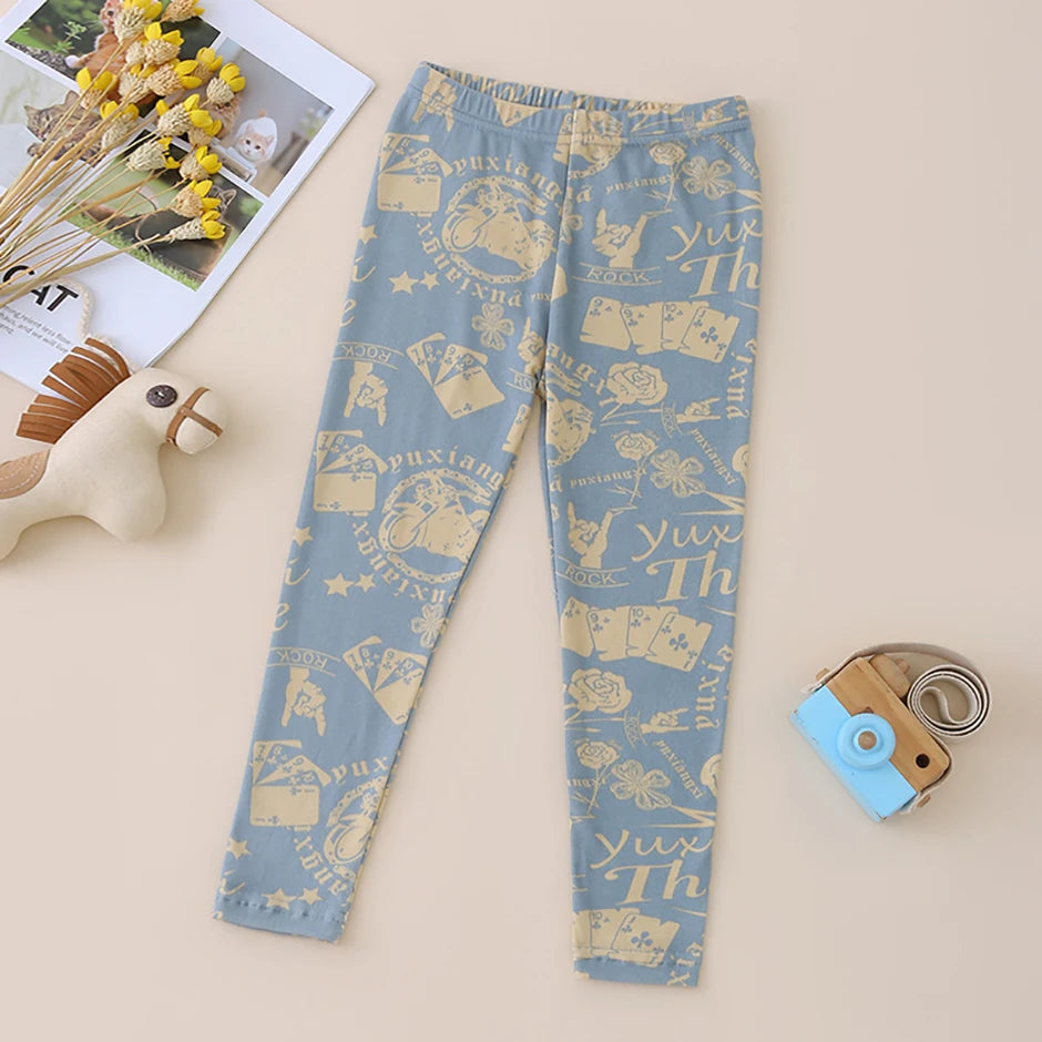 3/4-piece Autumn/Winter Children's Multi-color Combination Fashionable Slim Fit Leggings For Girls Sports And Casual Warm Pants