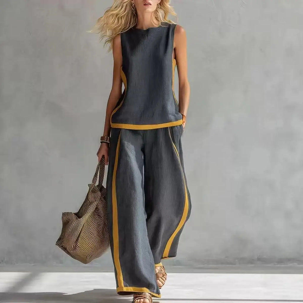 Women Solid Lapel Full Sleeves Pant Suits Chic Single Breasted Wide-leg Long Pants Sets 2026 Lady  Casual Daily Loose Fit Outfit