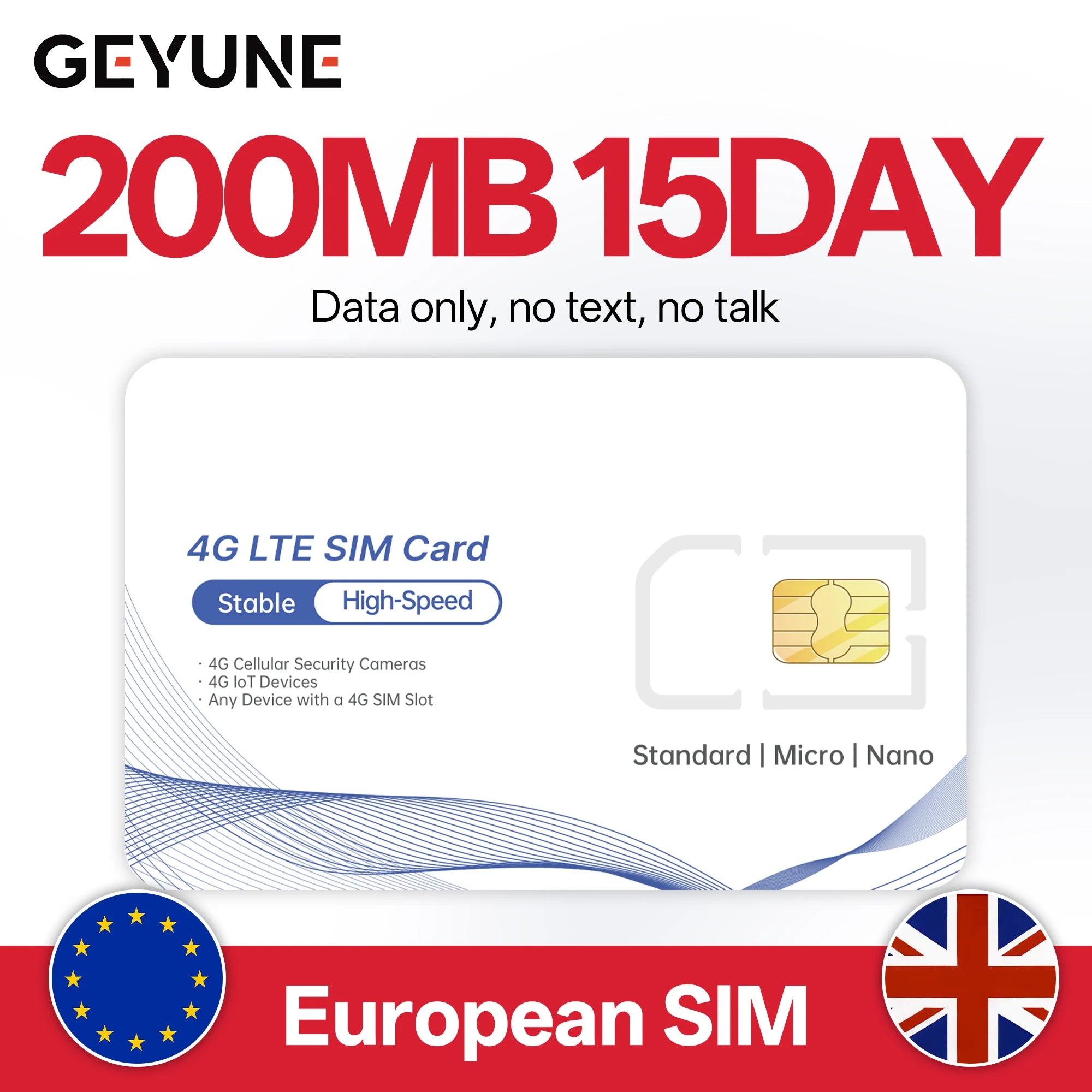 Europe Prepaid Data SlM Card,Coverage in Europe/UK Countries,High-Speed 5G/4G LTE,Data-only SIM Deal for 4G Camera and Travel