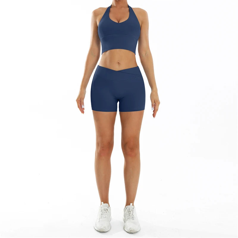 Scrunch Sports Suit Women's Yoga Set Gym Wear Sexy Sports Bras and Flared Leggings Sets Fitness Outfits Female Workout Clothes