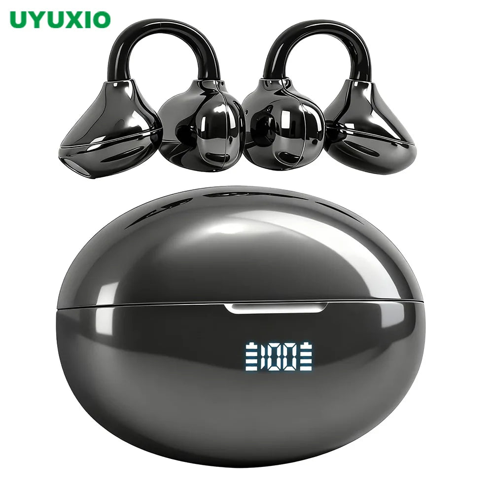 UYUXIO Clip Ear Open Earbuds BT 5.4 Headphones IPX7 Waterproof Headsets Clip on Earphones with Microphone for Sports Running Image principale du produit
