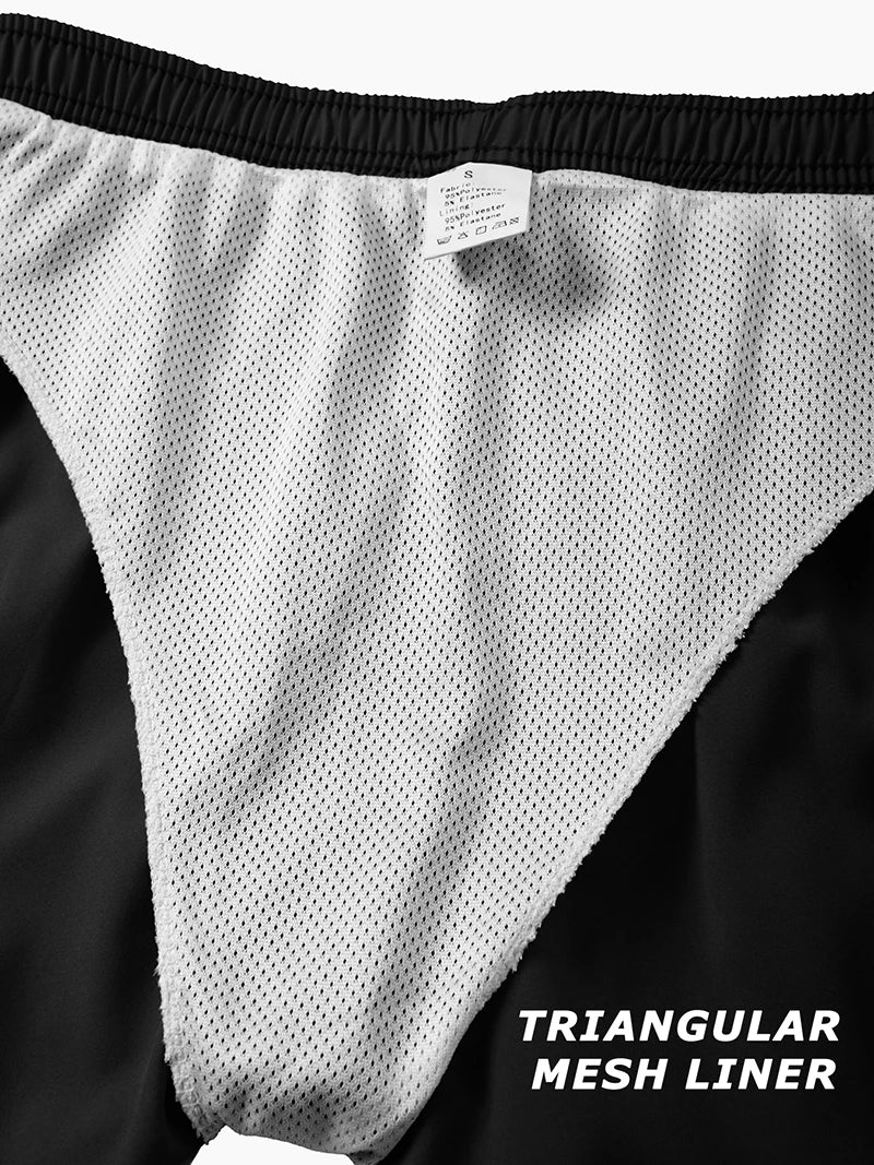 Shark Graphic Men's Board Shorts Summer Casual Beach Shorts with Mesh Liner Zipper Pockets Quick Dry Swim Trunks Bathing Suit
