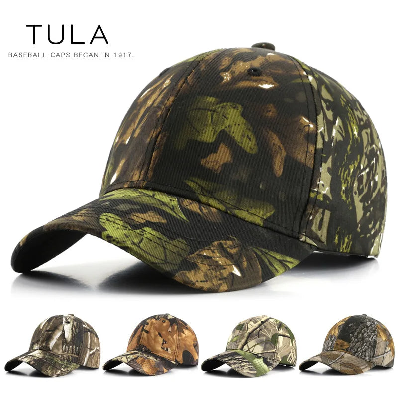 Baseball Cap Leaf Biomimetic Camouflage Hat Outdoor Wild Training Camouflage Mountain Climbing Hat Fishing Sunshade Cap Image principale du produit