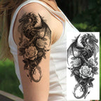 1 Sheet Cobra Snake Dragon Scorpion Temporary Tattoos For Men Women Waterproof Long Lasting Lion Tiger Wolf Fake Tattoo Stickers