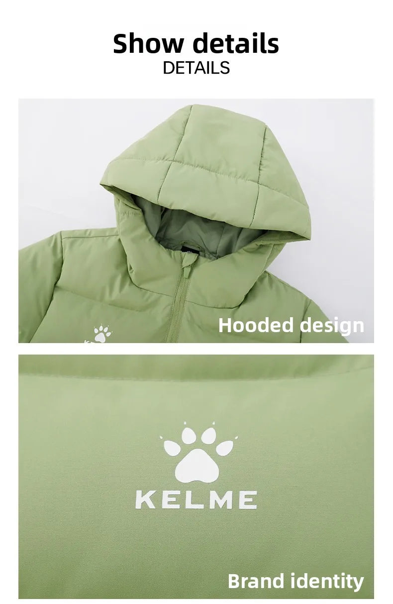 Kelme Children's Warm Cotton Jacket Winter Football Training Cotton Jacket Student Sports Down Jacket Coat