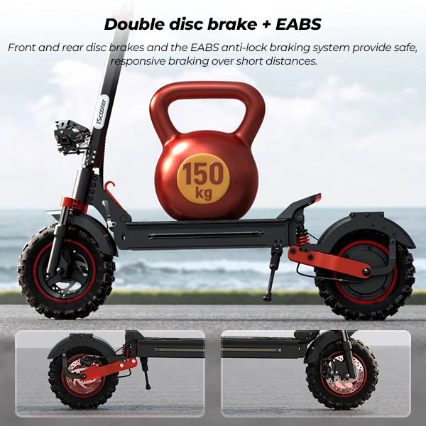 iScooter iX5S EScooters 48V15Ah Battery 1000W Motor EABS Braking System Electric Scooter 11" off-road Tire Aldult City E-Scooter