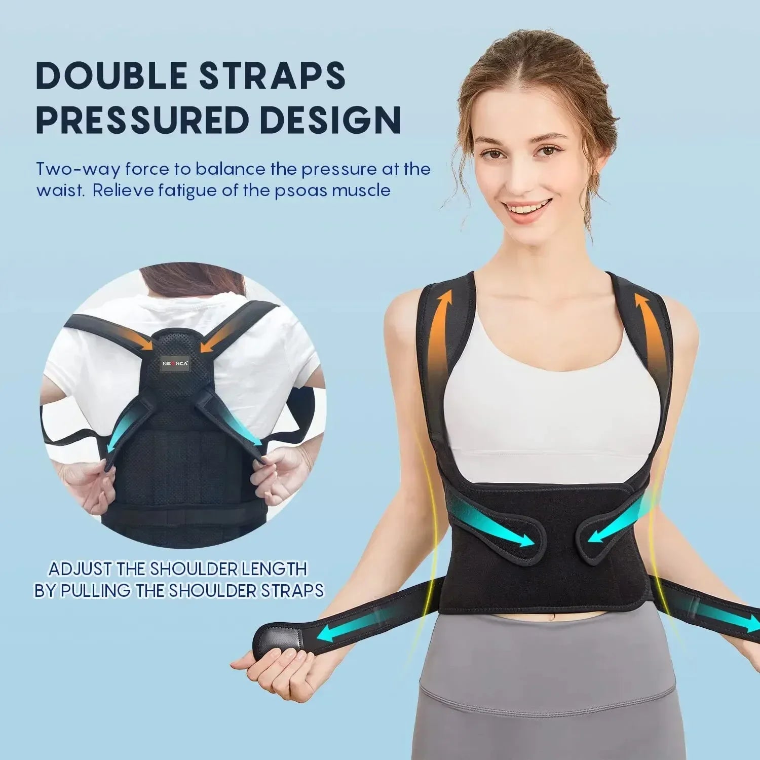Posture Corrector Back Orthopedic Straps for Men and Women Fully Adjustable Spinal Brace Comfortable Effective Upper Back Brace Secondary image