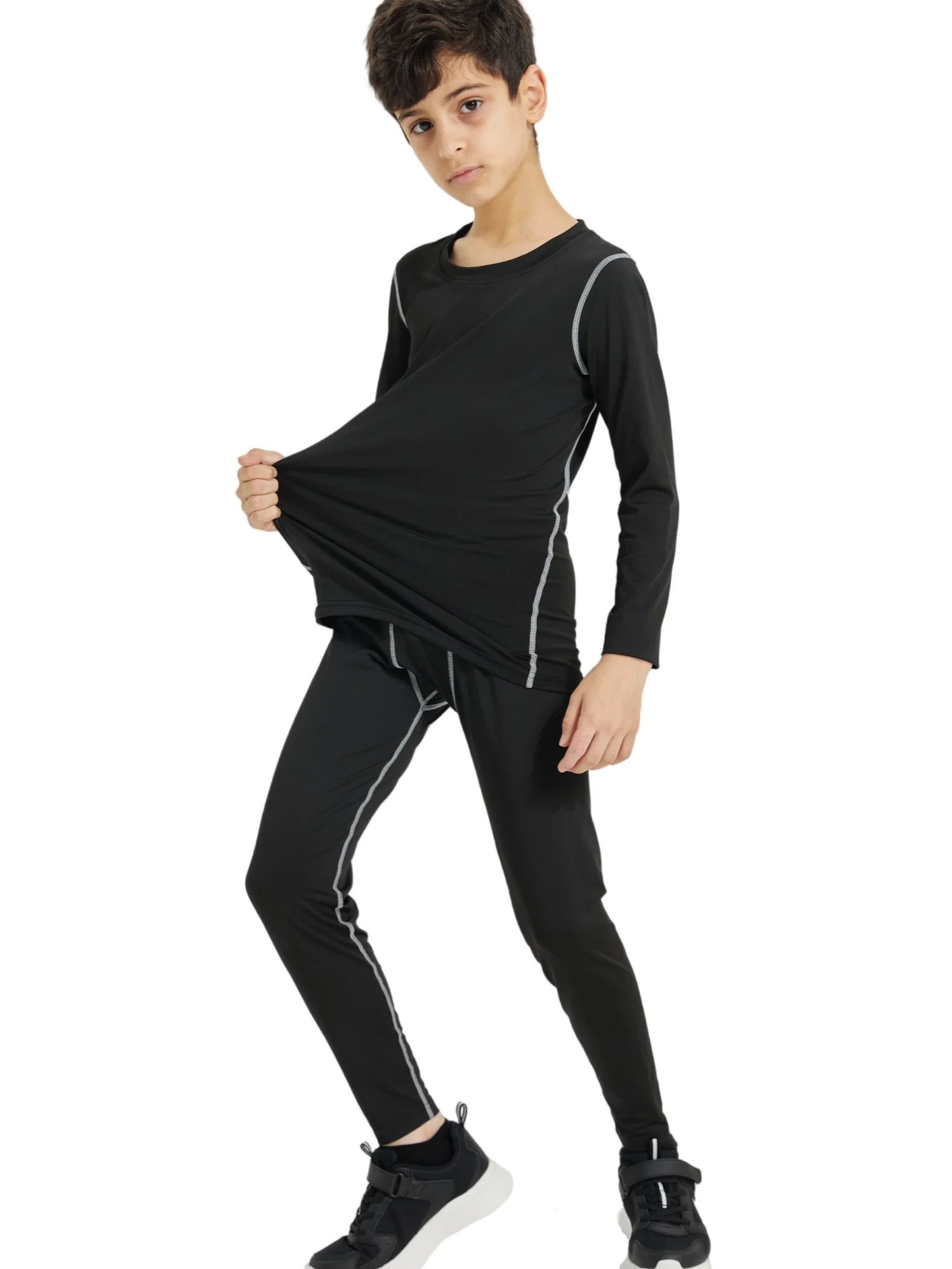 Winter Sports Suit for Children Quick Drying Thermal Underwear Boys Girls Compression Sportswear for Basketball Football Image principale du produit