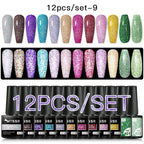 10/12PCS/SET Cat Magnetic Gel Nail Polish Set 9D Reflective Glitter Gel Semi Permanent UV Gel Soak Off Sparkling Nail Art Kits