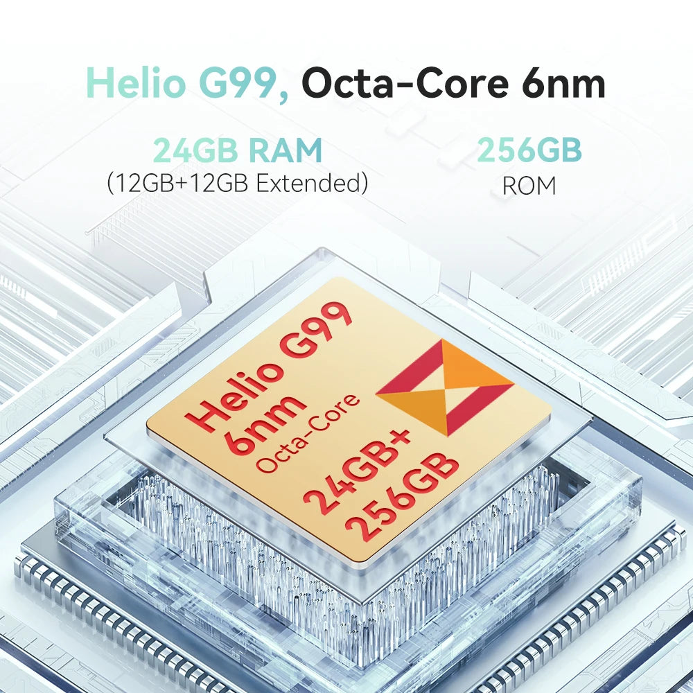 Cubot Hafury Meet, Smartphone Android, 6.67" 120Hz AMOLED Curved Screen, 24GB RAM(12GB+12GB), 256GB ROM, Helio G99,100MP,NFC,