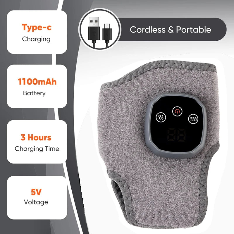 Electric Heat And Vibration Ankle Wrist Massager Hot Compress Therapy Ankle Massage Heated Wrap Support Brace Foot Protector