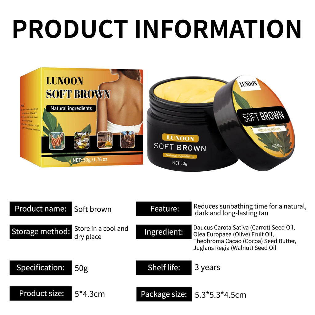 Tanning Cream with Suntan Protection，Long Lasting Bronzer for Face & Body, Nourishing Formula Creates Natural Blackening Effect.