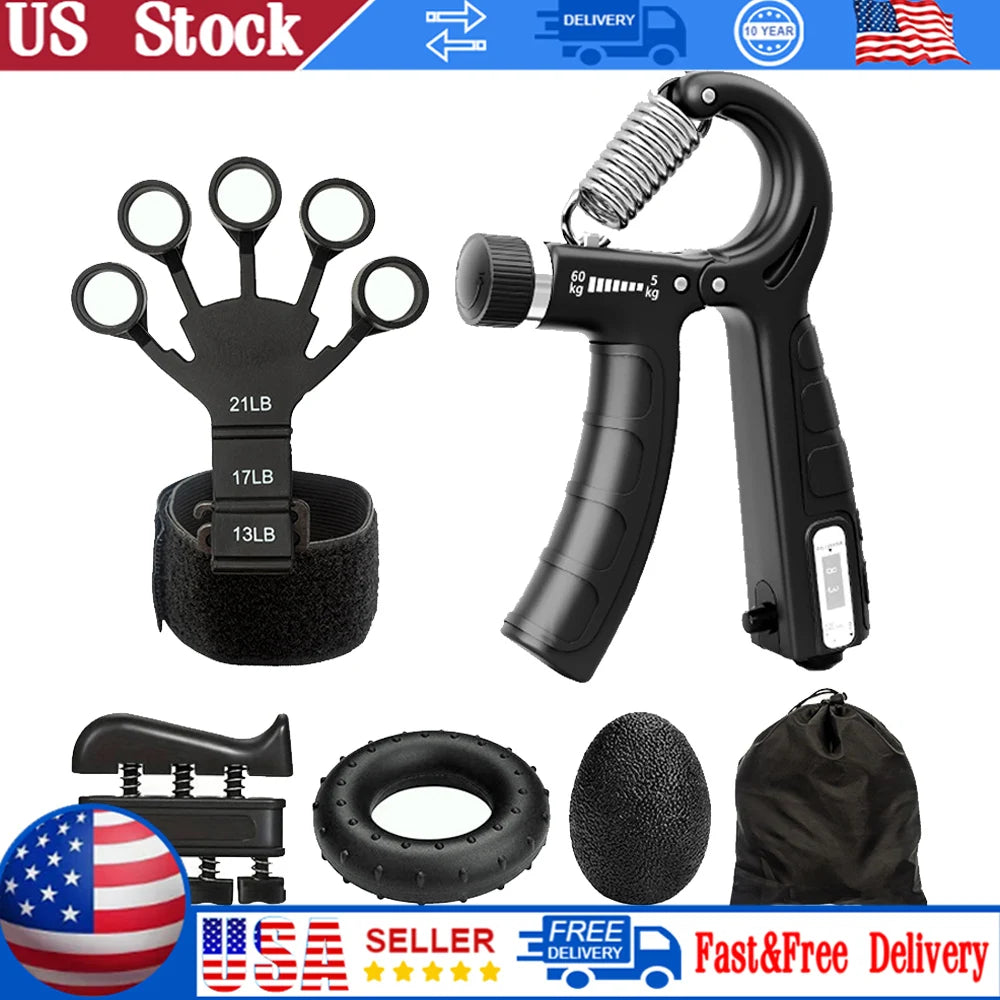 Mechanical Counting Grip Strength Trainer With Finger Exerciser For Muscle Building Hand Injury Recovery Rehabilitation Training Image principale du produit