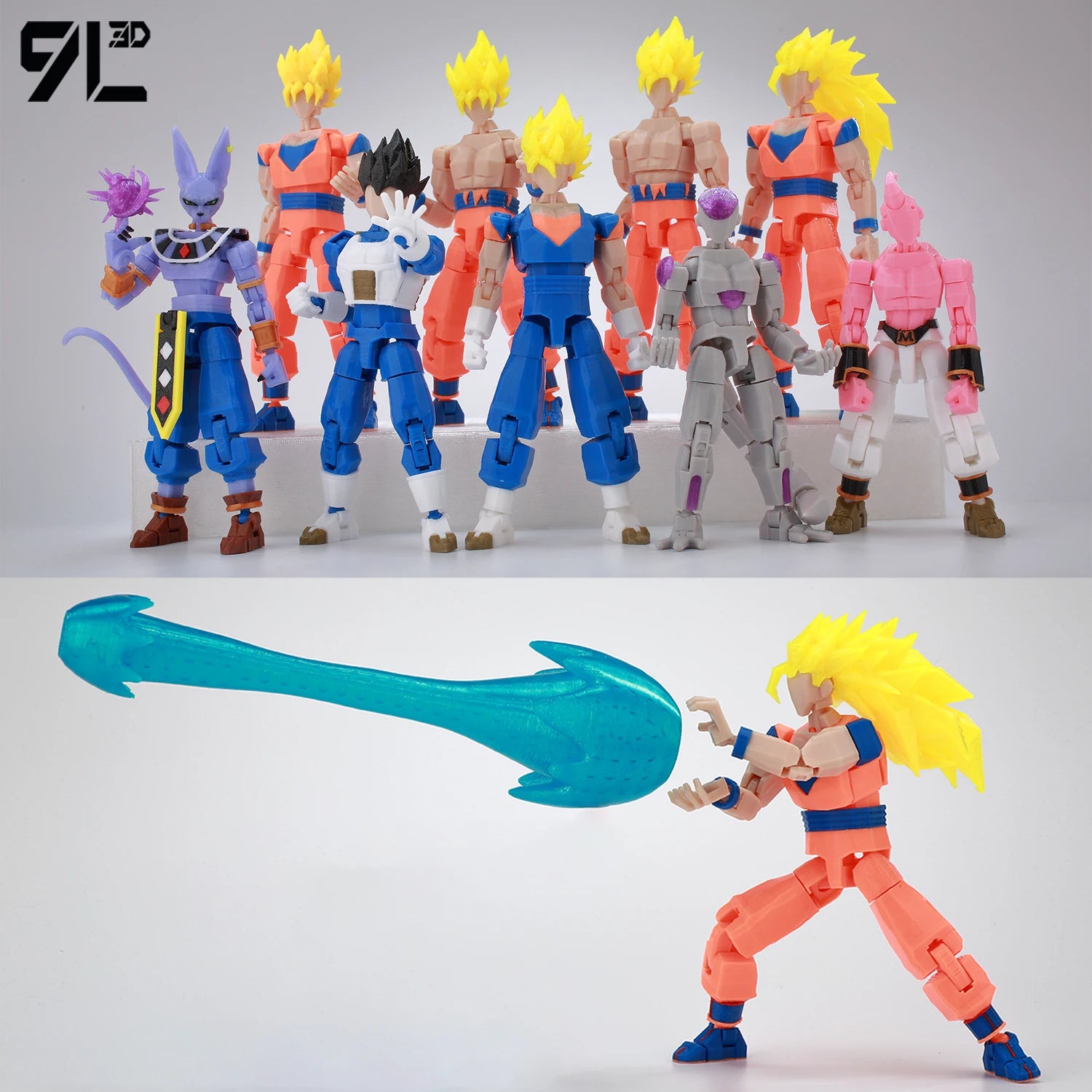 9L3D Printed Dragon Ball Son Goku Vegeta Beerus Frieza Anime Lucky13 Dummy13 Titan13 Action Figures Multi-Jointed Movable Toys Main image