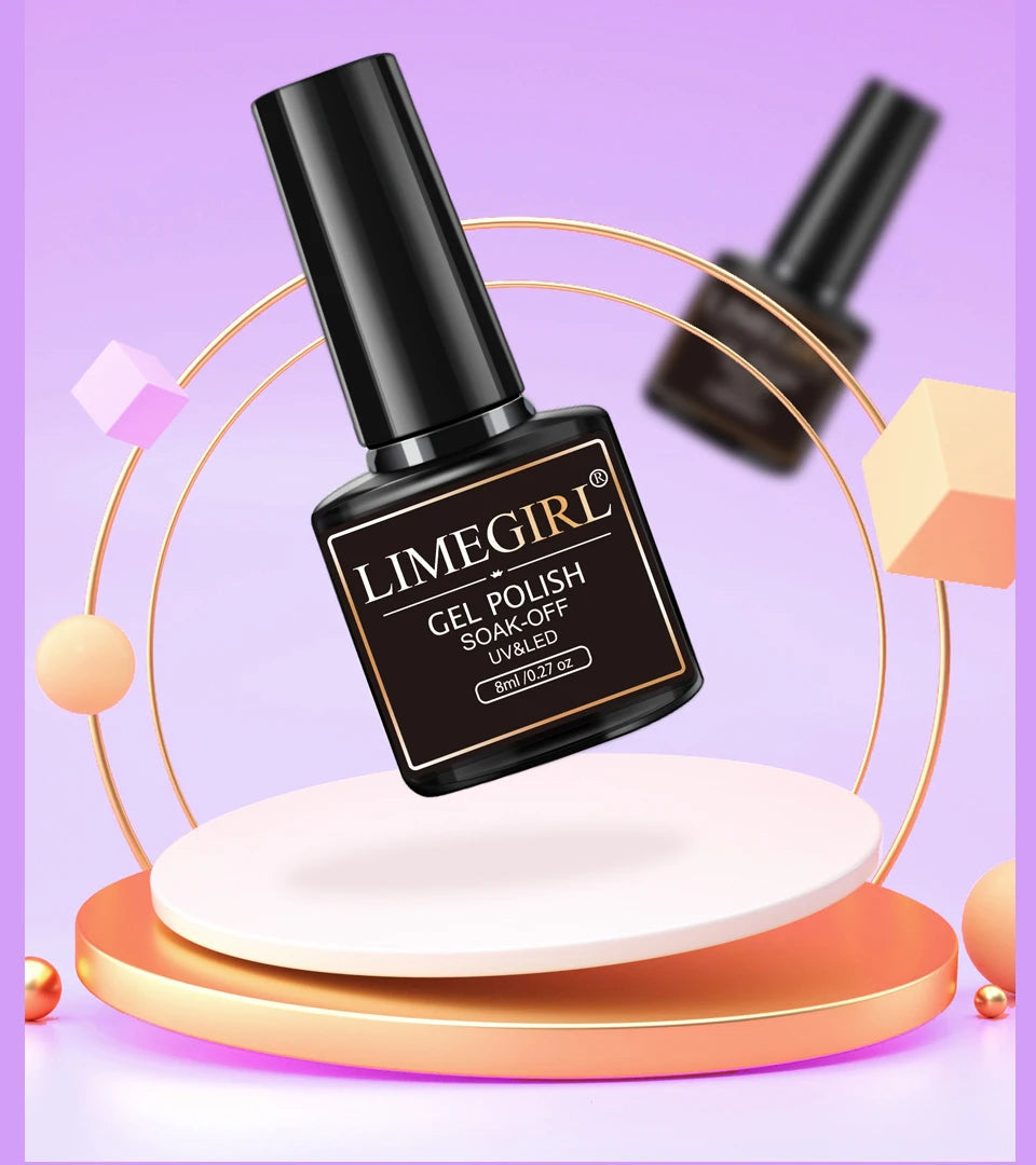 Limegirl Nail Set Nail Gel Tools Kit 54W Nail Lamp 18/12/7 Colors UV Gel Nail Polish Kit Contains Nail Drill Machine Nail Kit