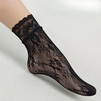 5 Pairs Floral Lace Socks Thin Breathable Short Socks Summer Mesh Lolita Fishing Net Women's Stockings Hosiery