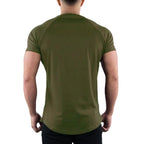 Men Summer Fitness Plain Gym T-shirt Clothing O-Neck Short Sleeve T shirt Cotton Slim Fit Tshirt Bodybuilding Workout Tees Tops