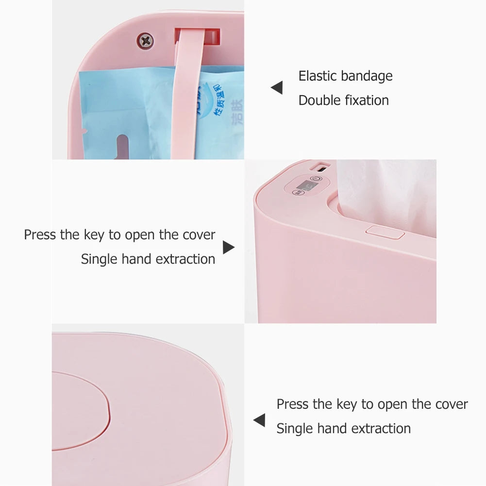 Portable Baby Wipes Heater Thermal USB Charging Warm Wet Towel Dispenser Napkin Heating Box Home Accessories