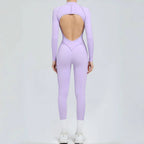 Women's Yoga Jumpsuit Hip Lift Sports Fitness Removable Padding Backless Zipper Leggings One-Piece Running Workout Gym Jumpsuit