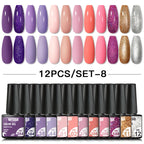 10/12PCS/SET Cat Magnetic Gel Nail Polish Set 9D Reflective Glitter Gel Semi Permanent UV Gel Soak Off Sparkling Nail Art Kits