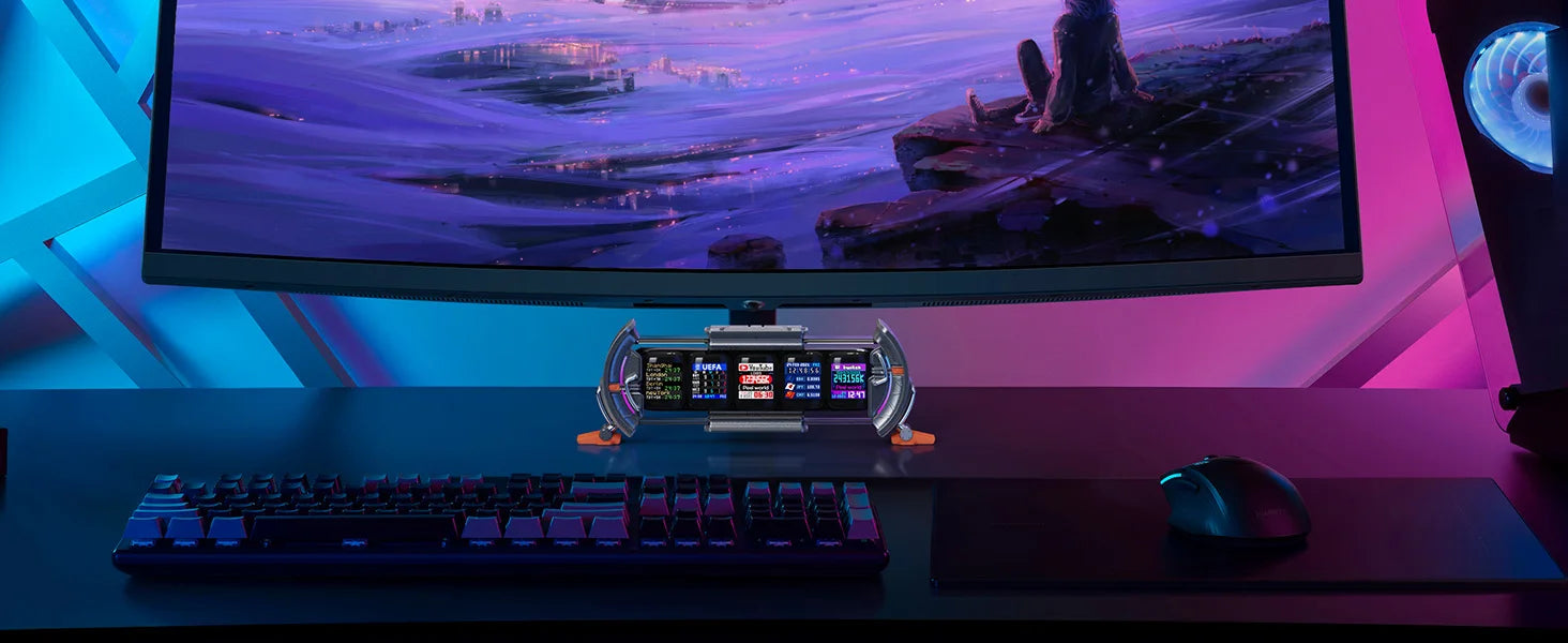 Divoom Times Gate Gaming Room Setup Digital Clock with Smart APP Control, WiFi Connect, RGB LED Display, Office Decor Cyberpunk