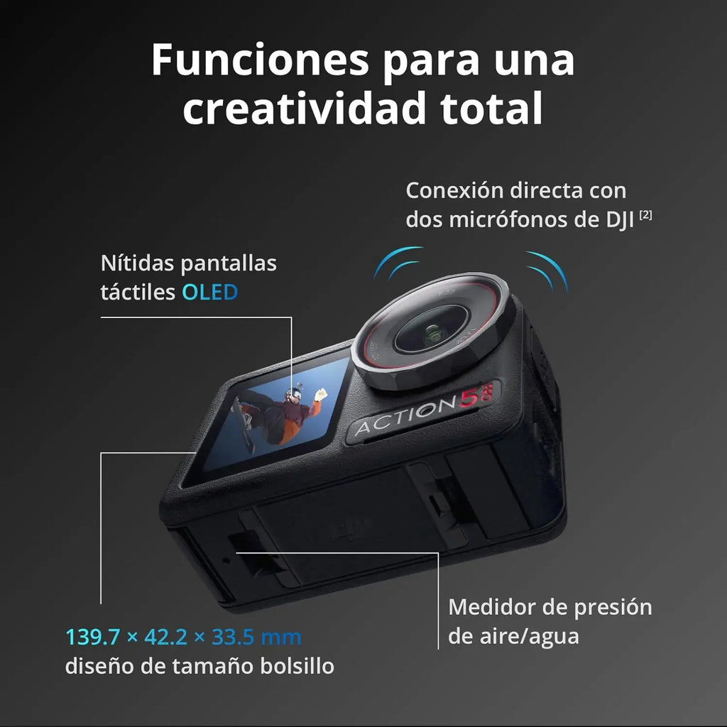 DJI Osmo Action 5 Pro Standard Combo Next-Gen 1/1.3 ″ Sensor Clear OLED Touchscreens 32X Super Slow Motion