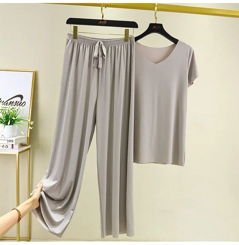 two piece set women top and pants Summer 2 piece sets womens outfits vacation 2026 new collection wide leg pants elegant casual