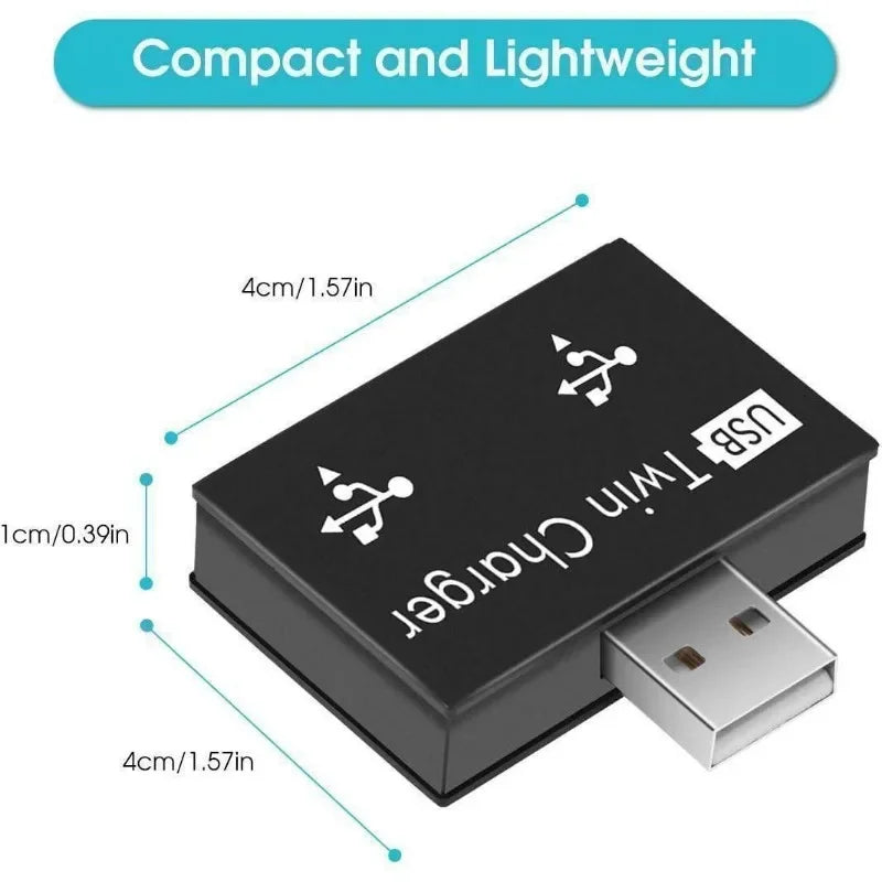 1pc 2.0 USB Splitter 1 Male to 2 Port Female USB Hub Adapter Converter for Phone  Laptop PC Computer Charging Accessories
