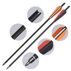 Carbon Crossbow Arrow with Replaced Arrowhead, Archery Bolts, Shooting Accessories, Hunting, ID8.8, OD7.6, 20"