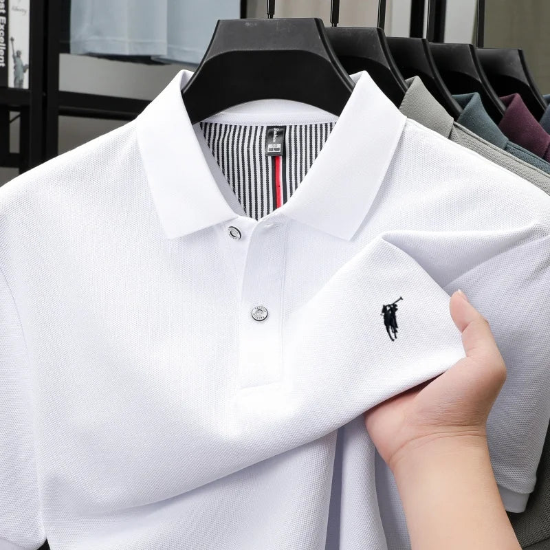 100% pure cotton short sleeved polo shirt high-end luxury brand fashion Paul Pony embroidery golf men's business casual T-shirt