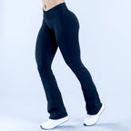 NCLAGEN Vision Flares Women's Gym Fashion Yoga Pants Front Cross High Waist Seamless Sports Leggings Fitness Wide-leg Trousers
