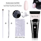 LILYCUTE 15ml Extension Gel Nail Polish Set Quick Nail Prolong With Extend Mold Nail Tips Acrylic Solution Manicure Tools Kit