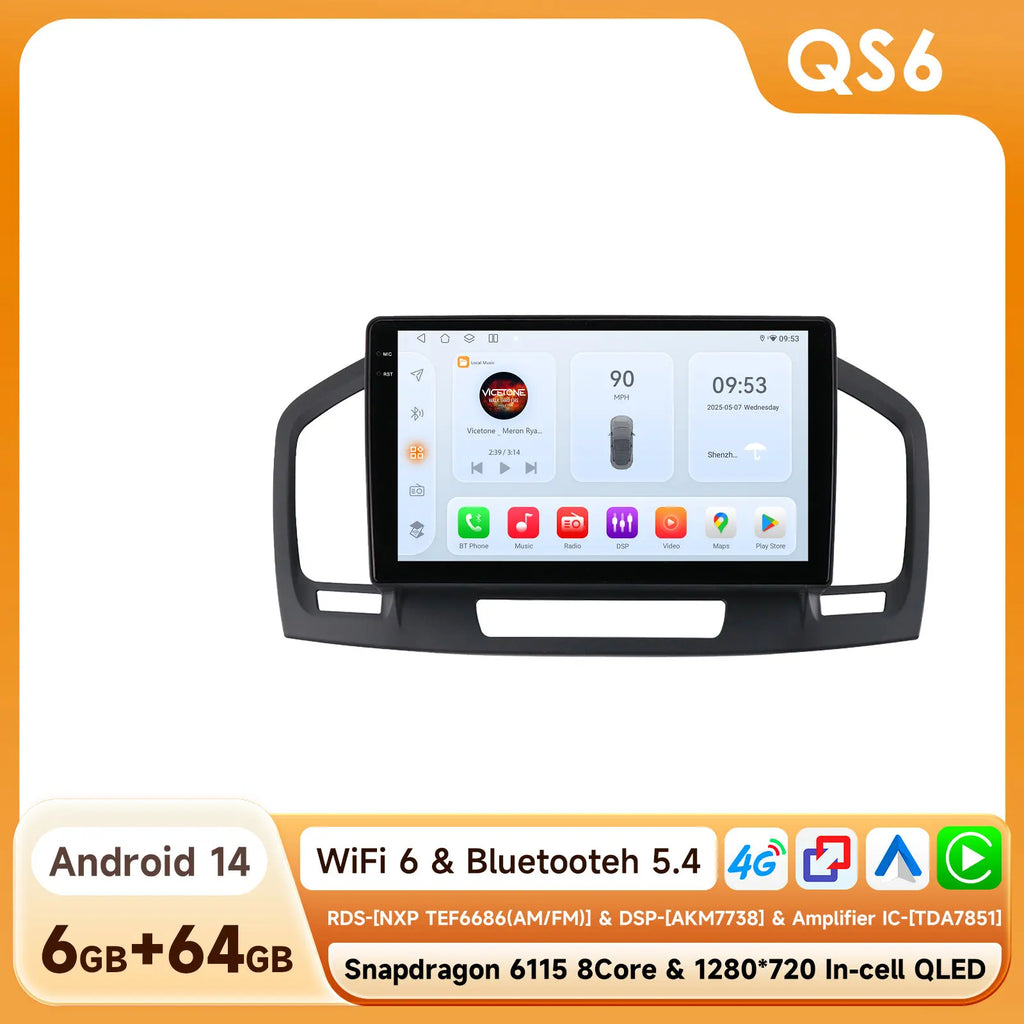 9inch 7862 QLED Screen 2din Android Car Radio Multimedia Video Player for Buick Regal 1 Opel Insignia GPS Navi Carplay 4G RDS BT