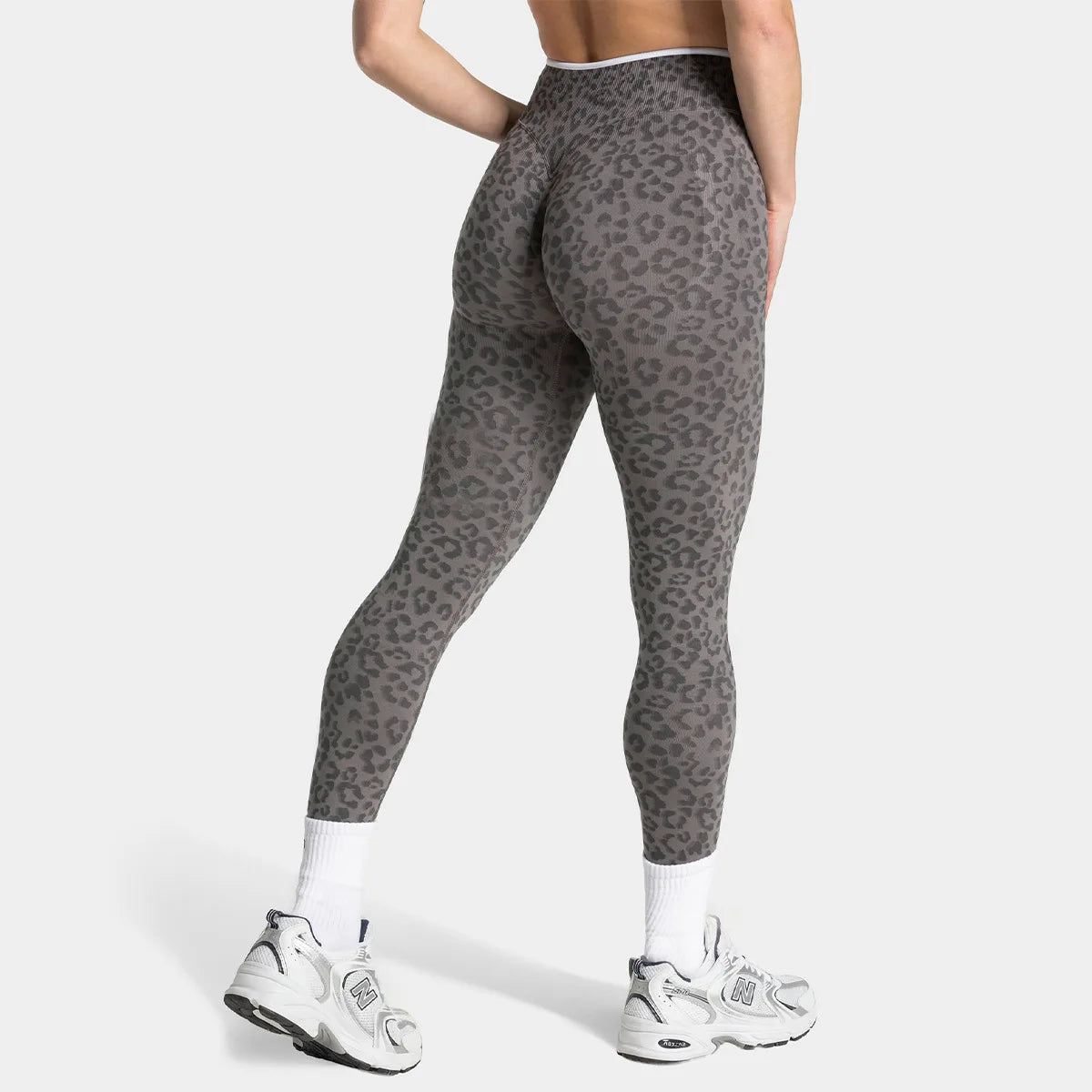 High Waist Leopard Print Yoga Pants, Butt Lifting Tummy Control Leggings 