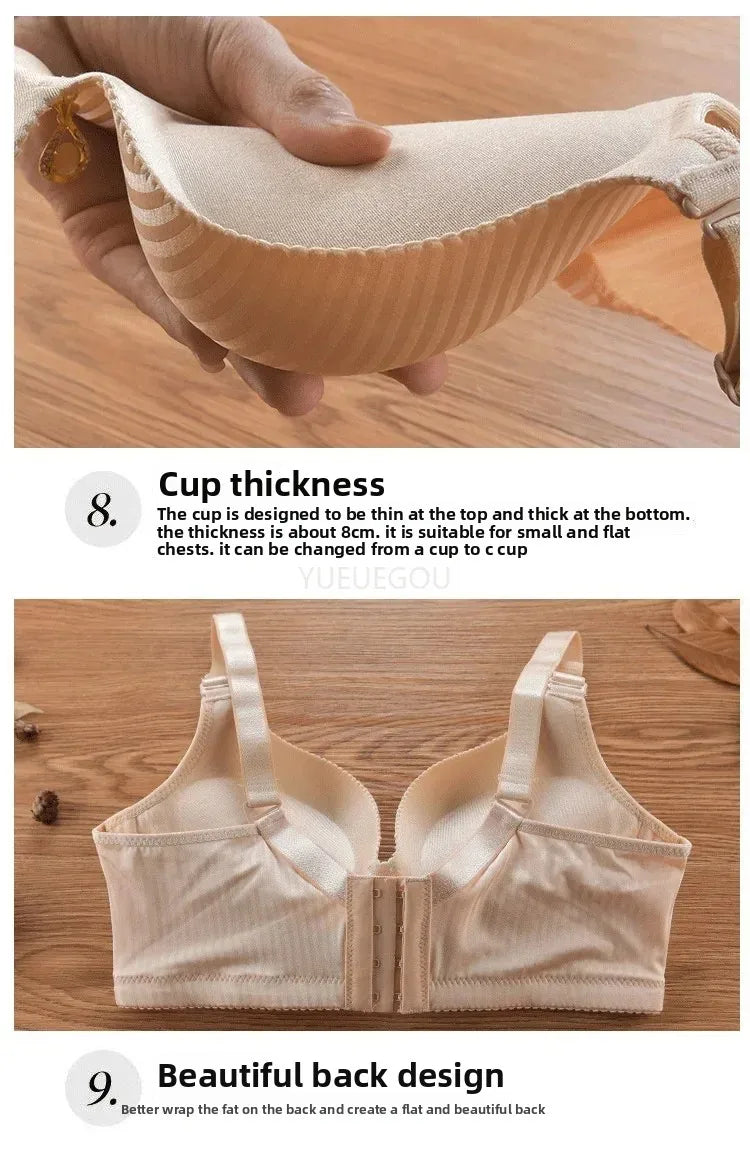8CM Thick Padded Push Up Bra for Small Chest Seamless Wireless Comfort T-Shirt Bra Natural Lingerie with Adjustable Straps