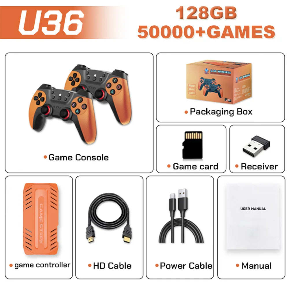 U36 Video Game Joystick, 50,000 Games Installed, 4K HD Retro Gaming Console, 3D, 40+ Emulators, PSP, PS1, Gift for Boys