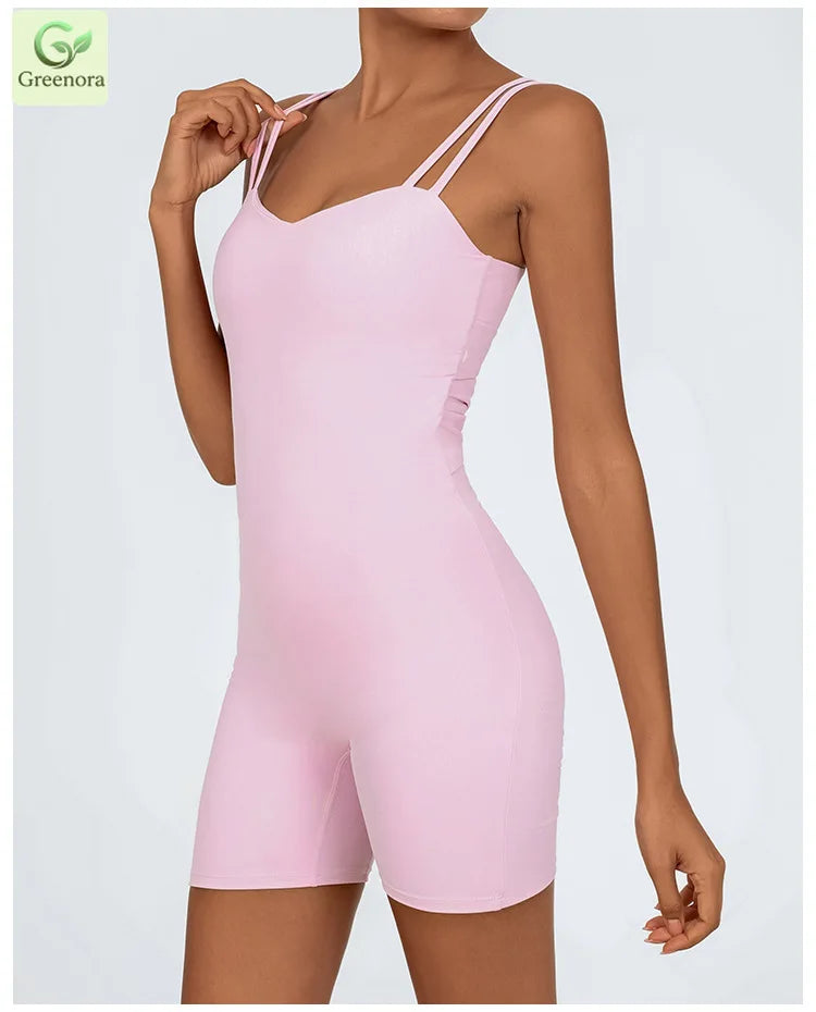 Greenora Women's Workout Romper Sexy Backless Yoga Jumpsuit Slim Fit Bodysuit Fitness Activewear Sleeveless Sportswear One Piece Secondary image