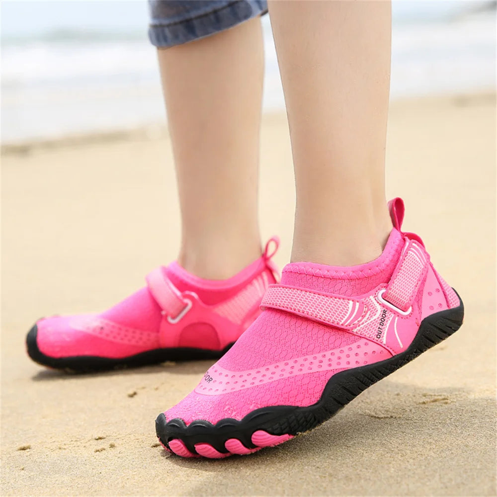 Men Women Water Shoes Quick Dry Non-Slip Five Finger Shoes Outdoor Wading Swimming Barefoot Aqua Shoes Lightweight Sneakers