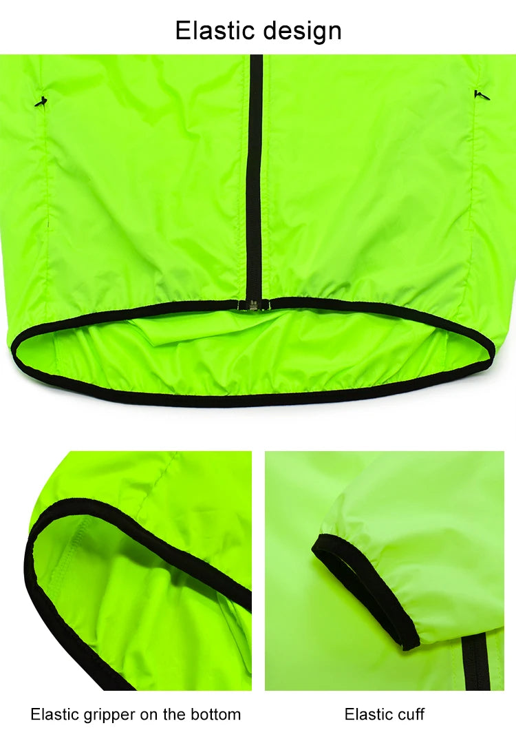 WOSAWE Cycling Windbreaker Men Packable Windproof Reflevtive Jacket Running Biking Hiking Riding Wind Coat MTB Bicycle Jersey