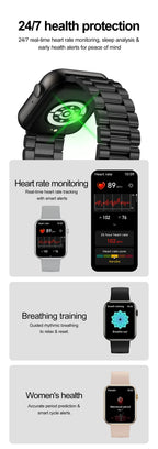 2025 New Sports Smart Watch Men Full Touch Screen Heart Rate Bluetooth Call 1.9 inch AI Voice IP68 Waterproof Smartwatch Women