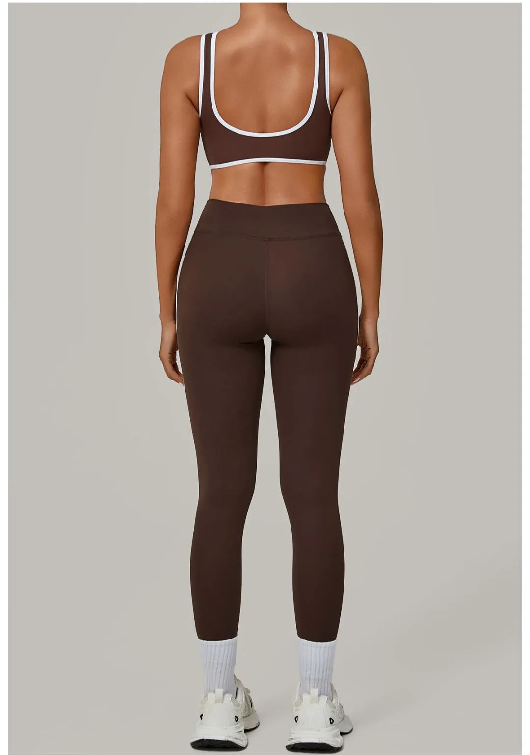 2PCS Women's Yoga Set High Waist Peach Hip Removable Padding Sports Bra Pants Fitness Suit Running Workout Gym Leggings Yoga Set